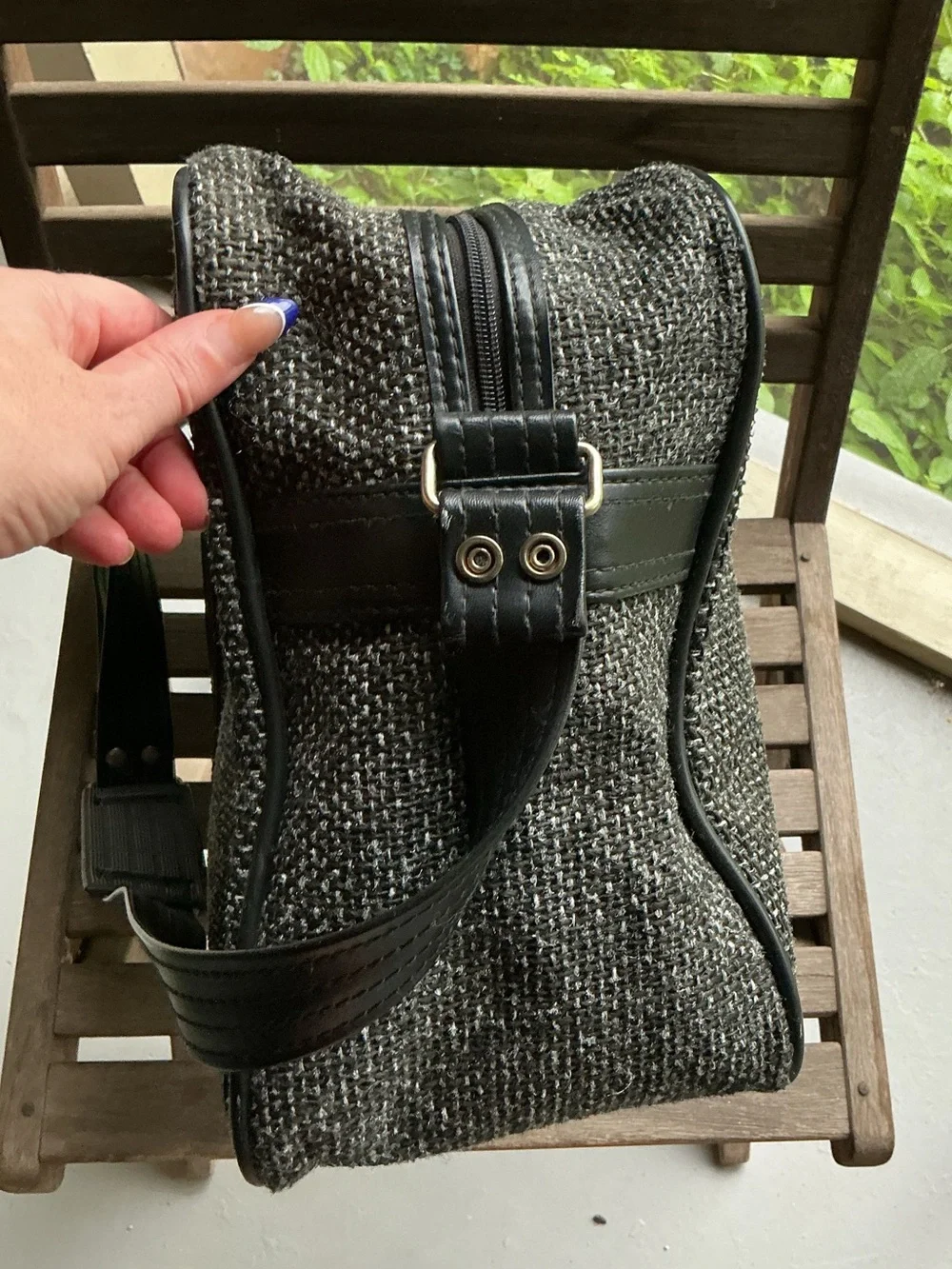 Vintage Kluge Tweed Weekender Travel Bag